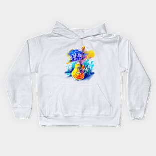 Hand Painted Music Guitar Kids Hoodie